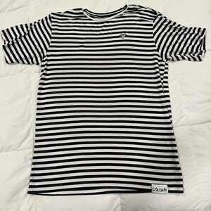 PINK + DOPLHIN BLACK STRIPE SHIRT